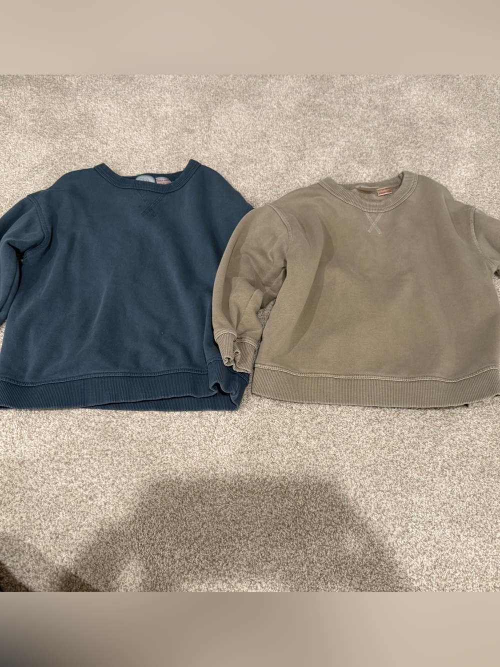 Kids Crewneck Sweatshirt - Navy and Taupe
